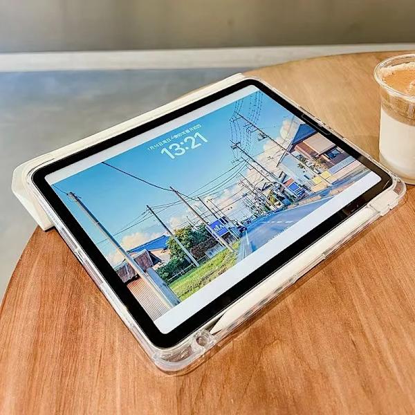 För iPad Air 5 Air 6 A16 11:e M3 iPad Pro 11 12.9 13 10 Gen 10.5 10.2 9:e 8:e 6:e 5:e 9.7\" Mini 7 6 Smart Fodral med Pennhållare grey 10.2 7th 8th 9th