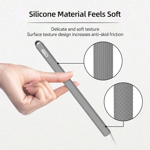 TBTIC Mjukt silikonskydd för Apple Pencil 2:a generationen, Stylus Touch Pen Fodral iPad Tillbehör Red