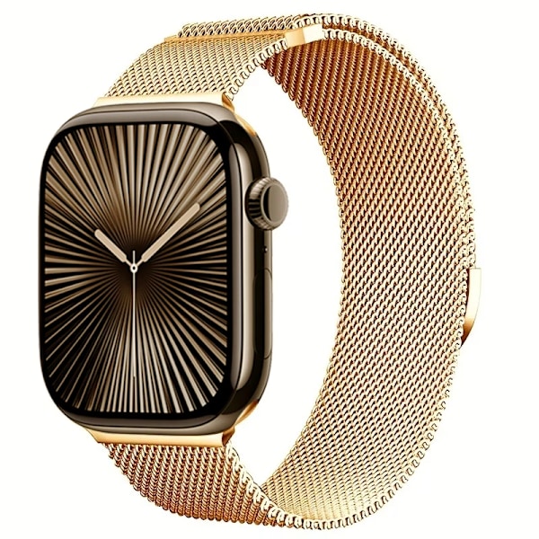 Milanese Armband för Apple Watch Band Ultra2 49mm 10 46mm 9 8 7 45mm 41mm Metall Magnetiskt Armband iWatch 6 5 4 SE2 44mm 40mm 42mm Gold for serise 10 42mm