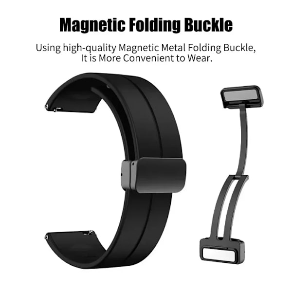 20mm 22mm Mjukt Silikonarmband för Garmin Active 5 Vivoactive 5 Magnetiskt Armband Armband Garmin Forerunner 55 965 265 165 Armband Red For Width 22mm