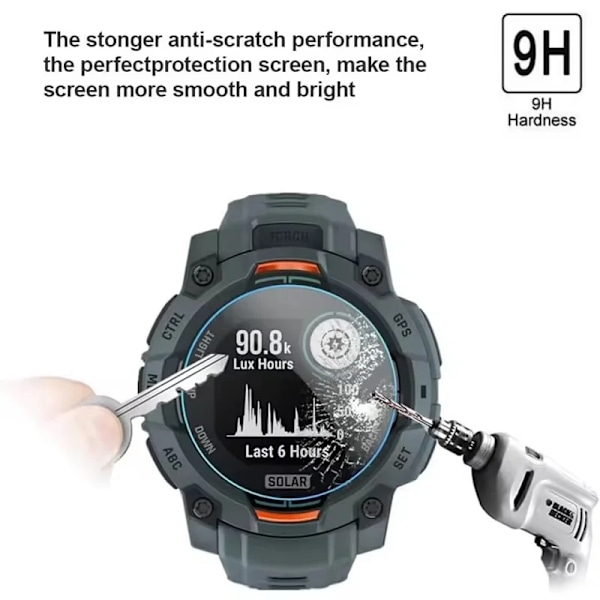 Skärmskydd för Garmin Instinct 2 Solar Härdat Glas för Garmin Swim 2 Smartwatch Glasskydd Tillbehör Hård Film Garmin Instinct 2 Quantity-4 Pcs Glass