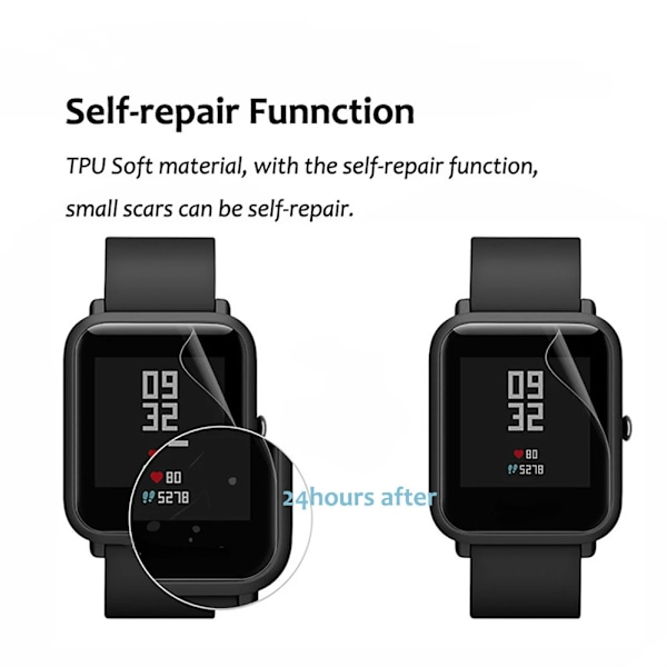 5 st Skärmskydd för Xiaomi Huami Amazfit Bip U BIT PACE Lite S Amazfit GTS 3 2 2e Mini POP Pro, Full täckning, Mjuk TPU-film Bip 3 Bip3 Pro