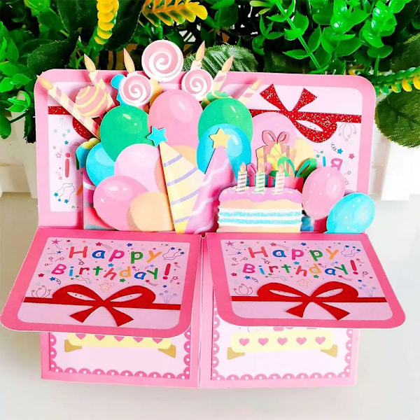 3D Pop Up Grattiskort Födelsedag Vykort 3D Box Bukett Blomma Grattiskort Tack Flickvän Lärare Gåva 6