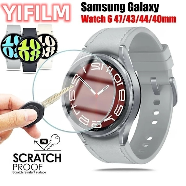 2 st 9H Premium Härdat Glas För Samsung Galaxy Watch 6 Watch6 Classic 47mm 43mm 44mm 40mm 5 Smartwatch Skärmskyddsfilm Galaxy Watch 5 44mm