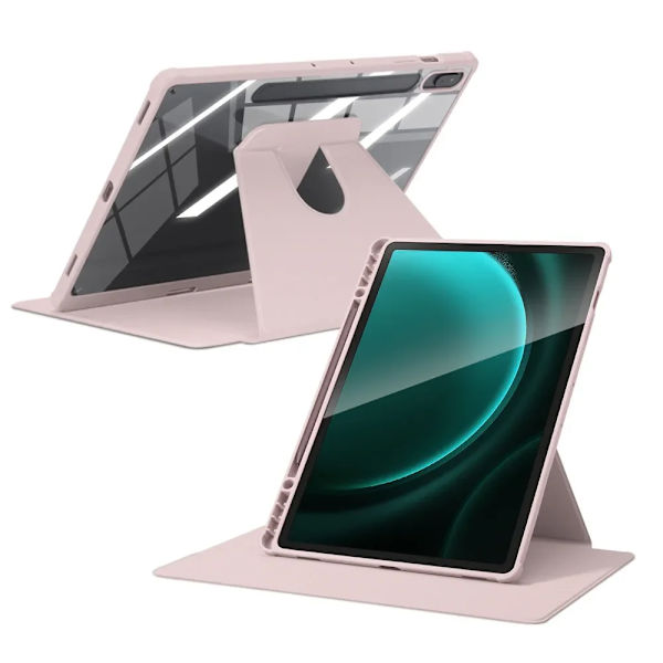 Skal för Samsung Galaxy Tab S9, S9 FE, S6 Lite, Tab A9, A8, S9 Plus FE, S7, S8, S7 S8 Plus S7 FE 12.4in, S7 S8 11in Akrylskydd Pink S7 S8 Plus 12.4in