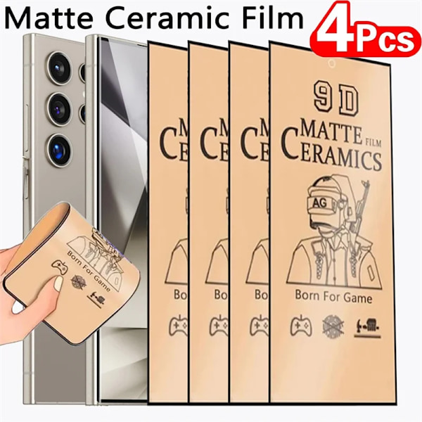 4 st Mjuk Matt Keramisk Film För Samsung Galaxy S24 Ultra S23 S21 S20 FE Skärmskydd För Samsung S24 S23 S22 S21 Plus Film for Galaxy S21 Plus 4 Pcs