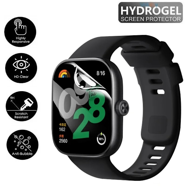 För Xiaomi Redmi Watch 4 9D Böjd Mjuk Hydrogel Film Skärmskydd Ej Glas För Readmi Watch 4 HD Klar Skyddsfilm 3pcs For Redmi Watch 4