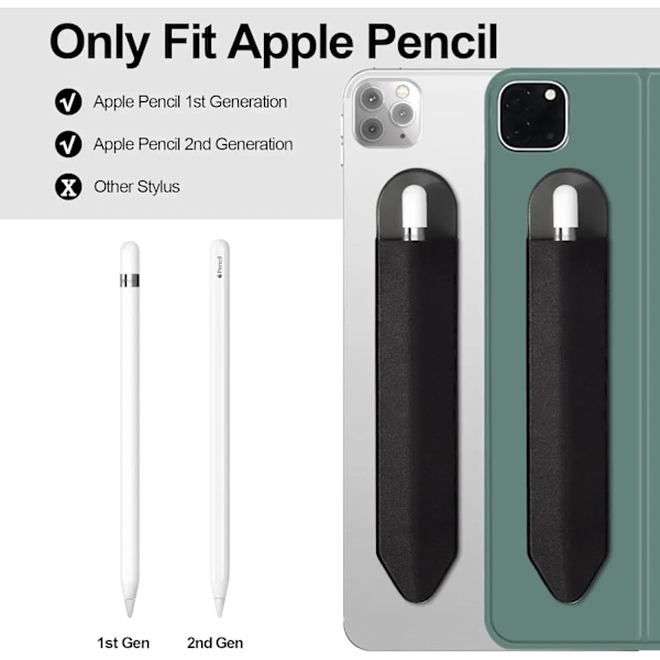 Självhäftande pennfodral för Apple Pencil 2 1 Stickhållare för IPad Pennskydd Tablet Touch Stylus Väska Fodral Stylushållare Grey
