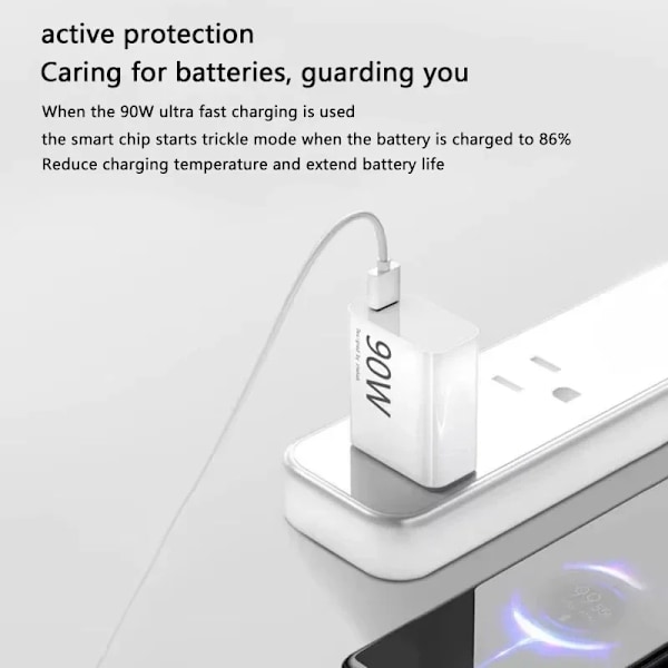 Xiaomi 90W Original Laddare Snabbladdning EU Laddadapter Snabb USB Typ C Laddkabel För Xiaomi 15 14 Ultra Redmi Note 13 Charger-1M Cable