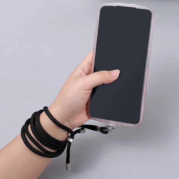 Telefonhalsband Universellt Mobiltelefonhalsband med Justerbar Nylonrem för iPhone 14 13 12 Pro X XR 8 7 Plus Hängande Rep Clear Patch