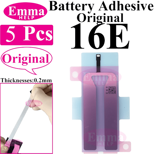 EmmaHelp 5 st Original Batteriklistermärke för iPhone 16E 13 Pro Max 14 Plus 15 16 13 12 11 Batteritejp Självhäftande Reservdelar Original 16E