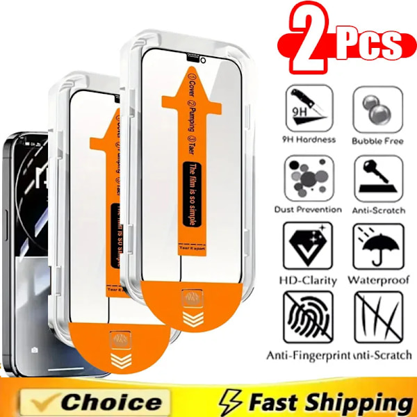 1-4 st Härdat Glas Skyddsfilm För IPhone 15 14 Plus 13 12 Pro Max 11 XR XS Max Dammtätt Skåp Telefon HD 2PCS HD(DF) iPhone11Pro(x xs)