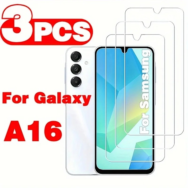 3-pack Full HD Film Repskydd Härdat Glas för Samsung Galaxy A16/A36/A34/A32/A33/A26/A35/A15/A14/A10/A24 Skärmskydd Galaxy A10e High Definition