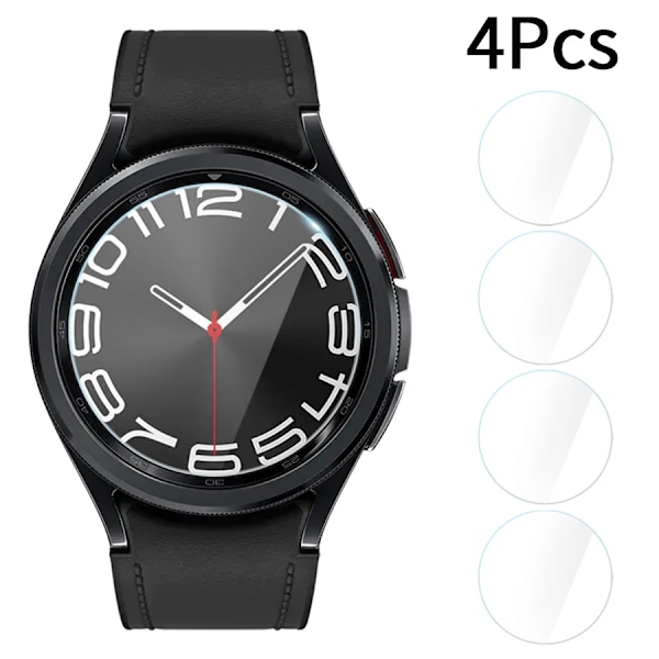 Härdat Glas Film för Samsung Galaxy Watch 6 40mm 44mm Anti-Repor Klar Skärmskydd för Galaxy Watch 6 Classic 43mm 47mm 4 pieces Galaxy Watch 6 40mm