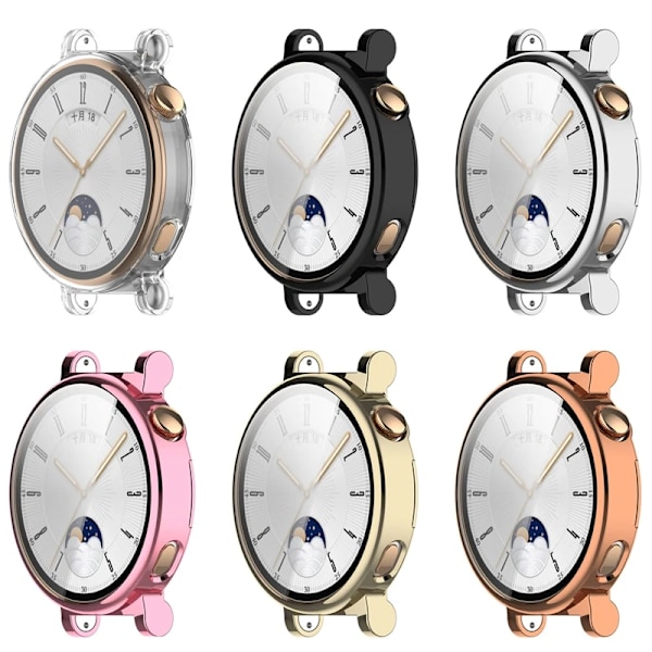 Silikon TPU Fodral Glas För Huawei Watch GT4 41MM Smart Klockarmband Skärmskydd Skal för Huawei Watch GT 4 GT4 Stötfångarskal Transparent For GT4 41MM
