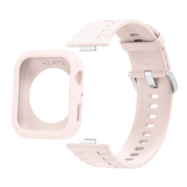 Silikonarmband för Huawei Watch Fit 4 Pro, fallskydd, mjukt fodral för Huawei Watch Fit 4/4Pro, andningsbart armband för fit 4 Pink For Huawei Fit 4
