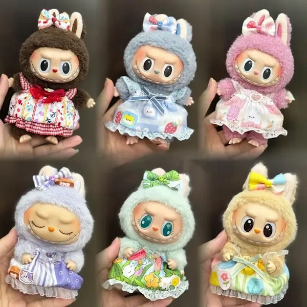 Mini Plyschdockas Kläder Outfit Tillbehör För Korea Kpop Exo 15-17cm Labubu Idol Overall Set Kläder Gåva Labu-26 No doll