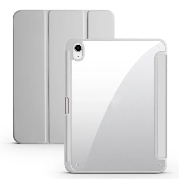 Fodral för Apple iPad 2025 med pennhållare, trefaldigt akrylklart bakstycke, smart skydd för iPad 11:e generationen 11 tum A16 gray For iPad 2025 A16