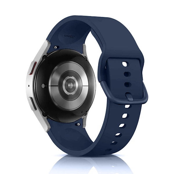 Silikonarmband för Samsung Galaxy Watch 7 6 5 4 44mm 40mm pro 45mm Sport 20mm Klockarmband Armband Galaxy Watch6 Classic 43mm 47mm official Mid-blue Watch 7 6 5 44mm