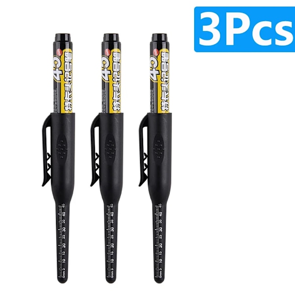 1-6 st 45 mm Vattentät Lång Huvud Nib Djupa Hål Markörer Penna Kakel Snickarpenna Multifunktionell för Träbearbetning Svart/Blå/Röd Bläck 3pcs black pen