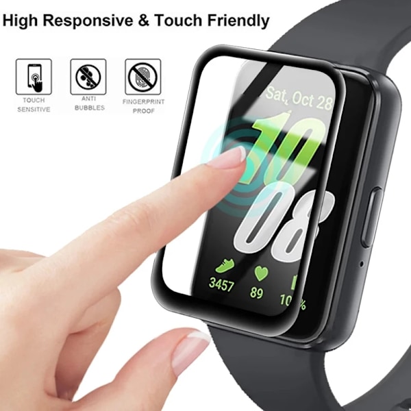 Skärmskydd för Samsung Galaxy Fit 3 Smart Watch Skyddande Mjukt Glas för Samsung Galaxy Fit 3 Skyddsfilm Tillbehör 3PC Galaxy Fit 3