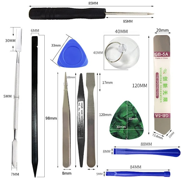 22/24/26 I 1 Skärmöppnings Mobiltelefon Kit Pincett Skruvmejslar Demontera för iPhone Samsung Ta Bort Skärm Reparationsverktyg 24pcs