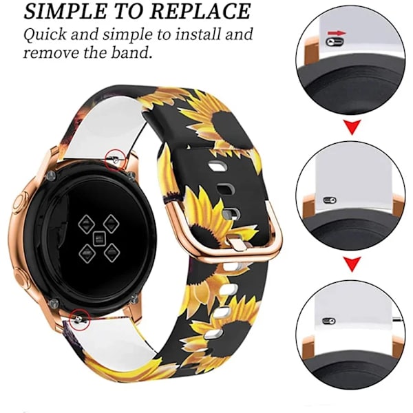18mm Tryckt Silikonarmband för Huawei Watch Gt4 41mm 18mm Armband För Garmin Vivoactive 4S/Venu 2s Huawei Watch Gt5 41mm armband 30 Dynamic Wave Huawei gt 5-4 41mm