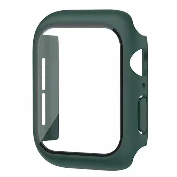 Glas+Skal För Apple Watch case 9 8 7 6 SE 5 3 iWatch Tillbehör Skärmskydd Apple watch serie 44mm 40mm 41mm 45mm 42 38mm Pine green 5 Series 4654 SE 44MM