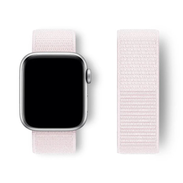 Nylon Loop Armband för Apple Watch band 44mm 40mm 45mm 41mm 46 42mm 49mm 44 45 mm armband iWatch serie 10 9 SE 7 6 5 4 Ultra 2 pearl pink 18 42 44 45 46 49 mm