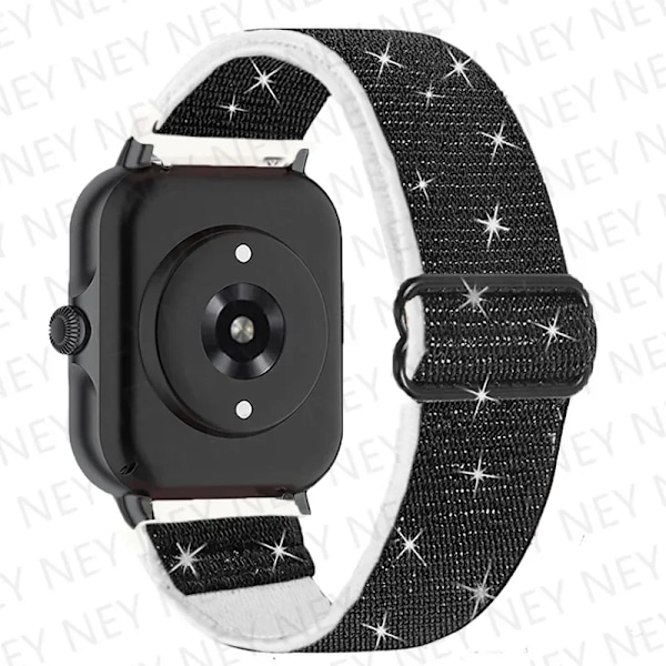 20mm/22mm Glänsande elastiskt armband för Amazfit gts 4-3-2-2e-mini/GTR 4/3 Pro band Amazfit Bip 5/Bip3 pro/Balance/GTS/GTR 4-3-2 armband Shiny Black white 09 22mm watch band