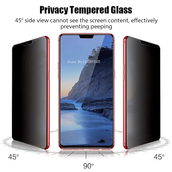 3 st Privacy Screen Protector för Xiaomi Redmi K40 K50 K60 Pro Anti-Spy Härdat Glas för Redmi A1 12C 10C 10A 9T 9C 9A 8 For Redmi 9 Anti Peeping