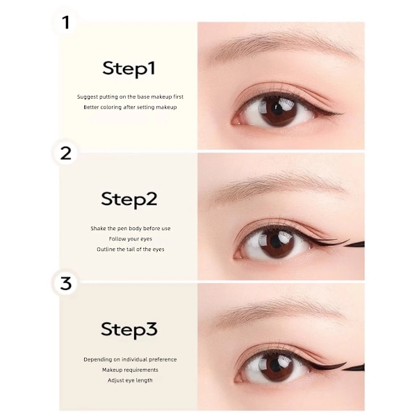 Smidig Flytande Snabbtorkande Eyeliner Penna Inget Bläckläckage Hållbar Inte Lätt Att Kladda Eyeliner Vattentät Eyeliner Flytande Mjuk Svart black 3pcs