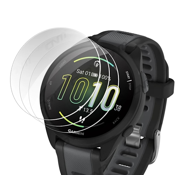 9H Premium Härdat Glas för Garmin Forerunner 165 Music Smartklocka Klar HD Skärmskydd för Garmin 165 Skyddsfilm 3 Pieces Forerunner 165 Music