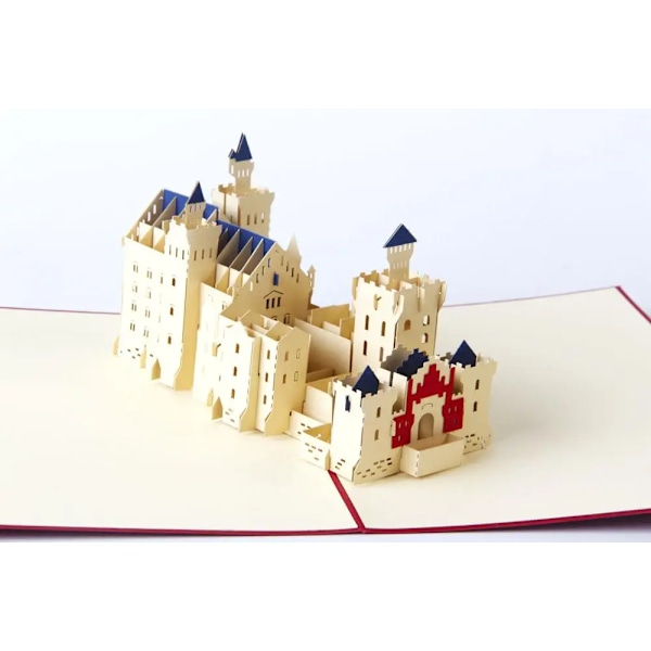Pop UP 3D Födelsedagskort Världsattraktioner Kort Affärsinbjudan Pojke Gåva Hälsning Turistvykort för Pojkvän Pappa Present Swan Stone Castle