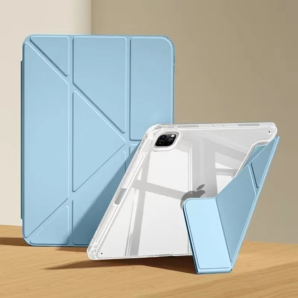 För iPad Air 5 Air 6 A16 11:e M3 iPad Pro 11 12.9 13 10 Gen 10.5 10.2 9:e 8:e 6:e 5:e 9.7\" Mini 7 6 Smart Fodral med Pennhållare Blue 10.2 7th 8th 9th