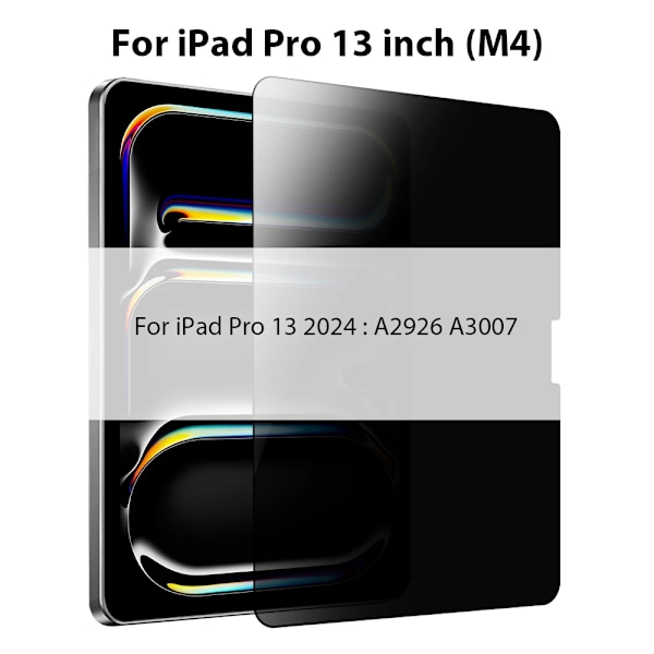 Sekretessglas för iPad Pro 13 12.9 11 2025 M4 M3 10:e 10 Generation A16 Skärmskydd Air 5 4 7:e 8:e 9:e 10.2 Mini 6 7 Film Pro 13 inch 2024