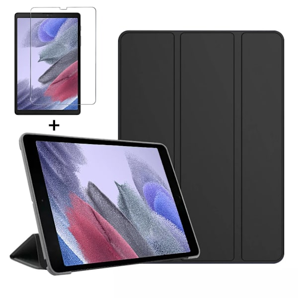 Smart Fodral För Samsung Galaxy Tab A7 Lite 2021 SM T220 T225 Skyddsskal Tab A7 lite 8.7\" SM-T220 SM-T225 Surfplatta Fodral Black glass A7 Lite T220 T225