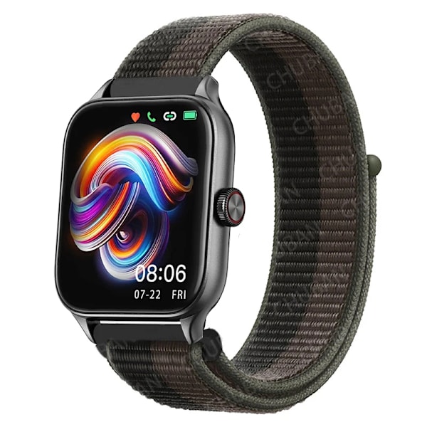 20mm 22mm Nylon Loop band för Amazfit GTS4/2/3/3pro/2e/GTS2 Mini/GTR 4 42mm/47mm/GTR2/2e/stratos armband Amazfit bip rem 73 Black Grey 22mm