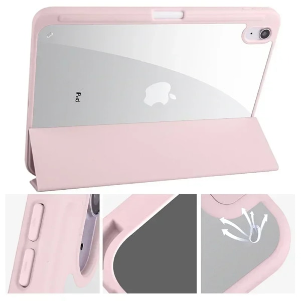 Fodral för Apple iPad 2025 med pennhållare, trefaldigt akrylklart bakstycke, smart skydd för iPad 11:e generationen 11 tum A16 lavender For iPad 2025 A16