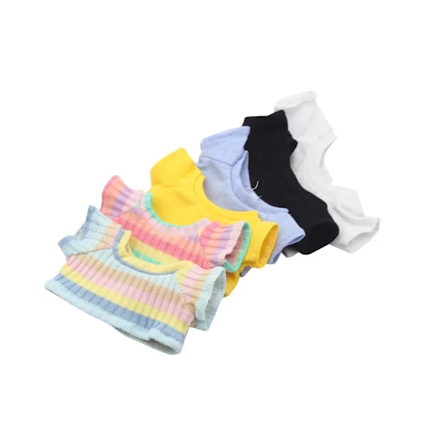 Dockkläder Outfit Tillbehör För Korea Kpop Exo 15-17cm Labubu Idol Dockor 10cm cotoon docka T-shirt denim shorts set Kläder Shorts khaki no doll