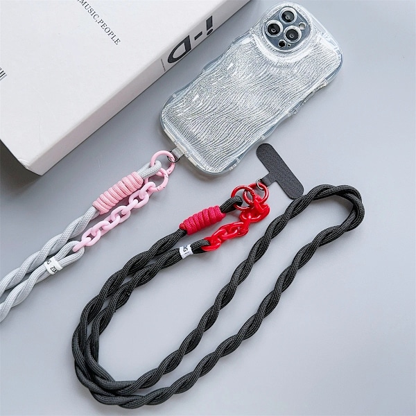 Sött Telefonhalsband Diameter Utomhus Universal Fodral Akryl Crossbody Axelremskort Halsband Clip Häng Anti-förlorad Handledsrem F Polyester / Nylon