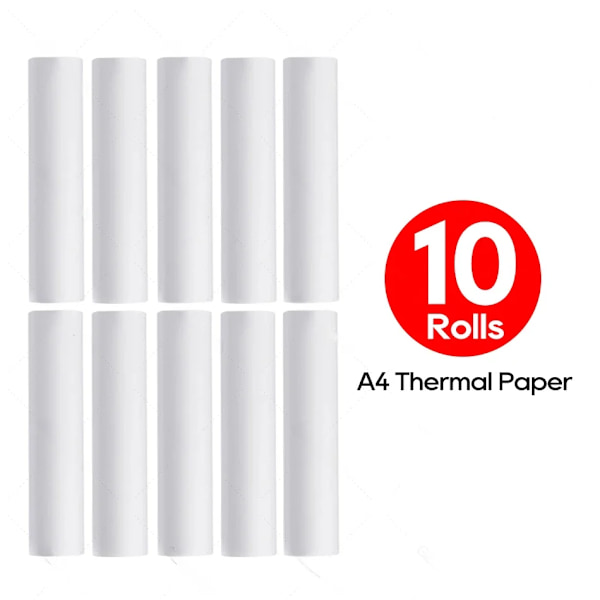 A4 Termopapper Skrivarpapper för A4 Portabel Skrivare, För M08F-Letter, M08F M832, M833, M834, M835, 8.27\"×11.69” Storlek, 100 ark 10 Rolls