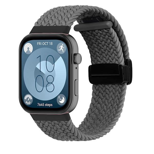 Flätat armband för HUAWEI Watch Fit 4 Pro-rem Magnetisk nylon Solo Loop Armband för Smartwatch Huawei Watch Fit 4/3-remmar gray For Huawei fit 3