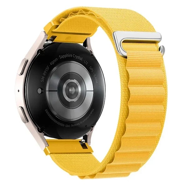 22mm 20mm Nylon Alpine Loop Armband för Huawei Watch GT5 Pro GT5 GT4 GT3-2 46mm Armband Klockarmband för Samsung Watch 7 6 5 4 Bälte Yellow for width 22mm