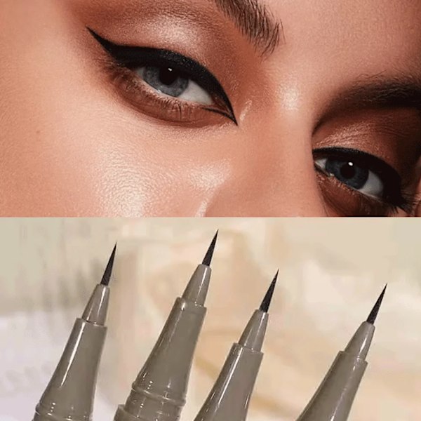 Den 4-färgade fina eyelinern är mjuk och hållbar, lätt att applicera makeup med, fin, snabbtorkande, långvarig eyeliner, vattentät 01