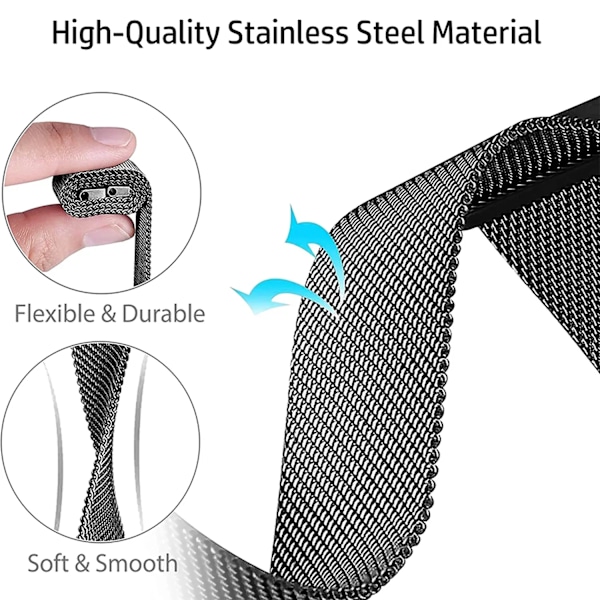 Magnetiskt Milanese Armband För Apple Watch Band 10 9 8 7 46mm 42mm 45mm 41mm Ultra 2 49mm Metallarmband iWatch 6 5 4 SE 44mm 40mm Space grey For 38mm-40mm-41mm