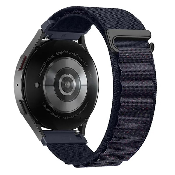 22mm 20mm Nylon Alpine Loop Armband för Huawei Watch GT5 Pro GT5 GT4 GT3-2 46mm Armband Klockarmband för Samsung Watch 7 6 5 4 Bälte Deep blue shiny for width 20mm