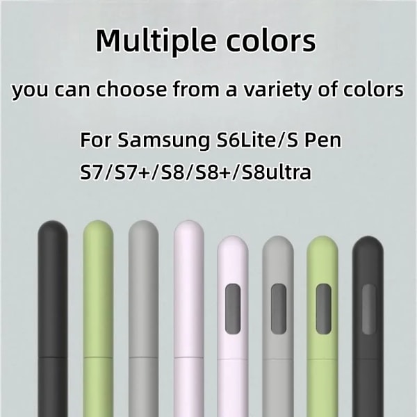 Silikon Pennfodral Tablet Touch Stylus Penna Skydd Enfärgad för Samsung Galaxy Tab S6 Lite S Pen S7 FE S8 Ultra S9 Plus S6 Lite-grey