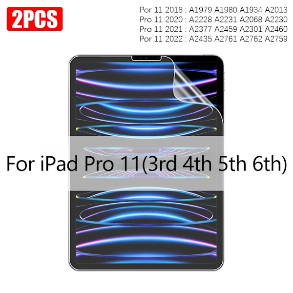 2 st/förpackning Papperskänsla Skärmskydd Målningsmatt PET-film För iPad Pro 11 13 M4 12.9in Air Mini 8:e 9:e 10:e Gen 9.7 10.9 Pro 3 4 5 6 11inch