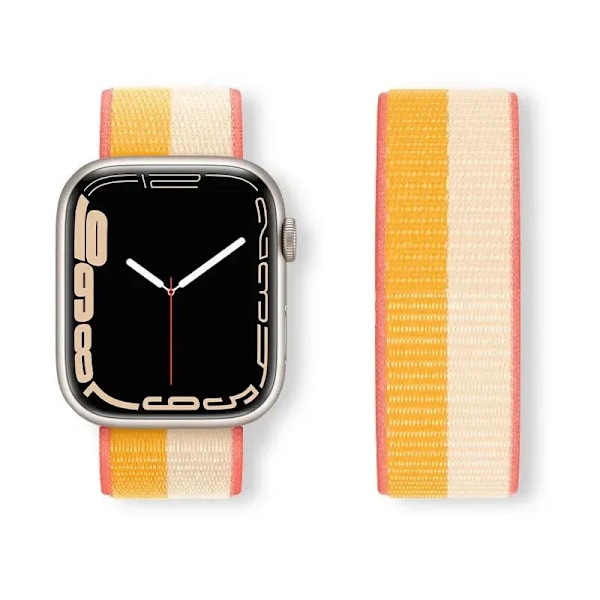 Nylon Loop Armband för Apple Watch band 44mm 40mm 45mm 41mm 46 42mm 49mm 44 45 mm armband iWatch serie 10 9 SE 7 6 5 4 Ultra 2 Maize-White 99 42 44 45 46 49 mm